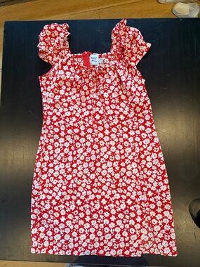 Princess Polly Red Floral Puff-Sleeve Mini Dress